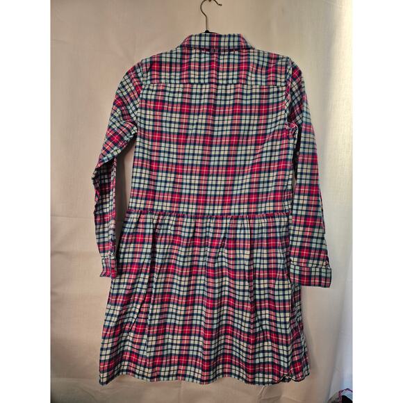 Vineyard Vines girls  flannel plaid dress Pink Blue size 16 - Picture 7 of 7